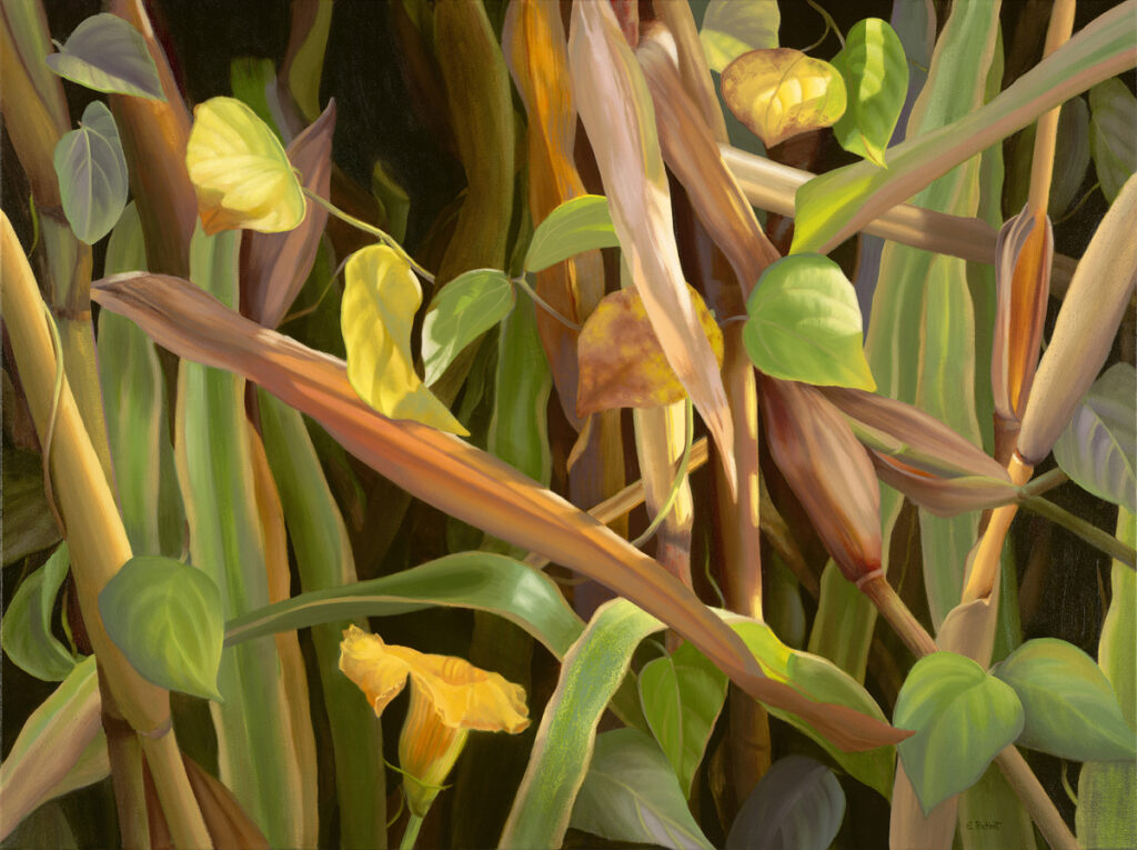 Gift of a Flower to a Field - Oil on Canvas, 36"x58"x2"